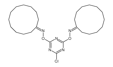 2-chloro-4,6-bis(cyclododecylidene-aminooxy)-1,3,5-triazine Structure