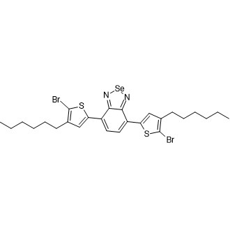 4,7-双(5-溴-4-己基-2-噻吩基)-2,1,3-苯并烯二唑结构式