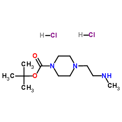 2-Methyl-2-propanyl 4-[2-(methylamino)ethyl]-1-piperazinecarboxylate dihydrochloride structure