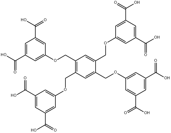 5,5',5'',5'''-((benzene-1,2,4,5-tetrayltetrakis(methylene))tetrakis(oxy))tetraisophthalic acid structure