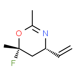 4H-1,3-Oxazine,4-ethenyl-6-fluoro-5,6-dihydro-2,6-dimethyl-,trans-(9CI) Structure