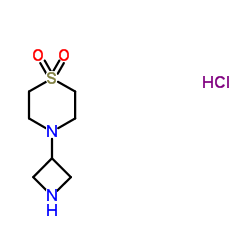 4-(Azetidin-3-yl)thiomorpholine 1,1-dioxide hydrochloride结构式