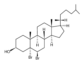 5α,6β-dibromocholestan-3β-ol结构式