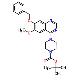 2-Methyl-2-propanyl 4-[7-(benzyloxy)-6-methoxy-4-quinazolinyl]-1-piperazinecarboxylate结构式