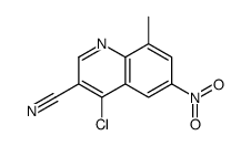 4-氯-8-甲基-6-硝基-3-喹啉甲腈结构式