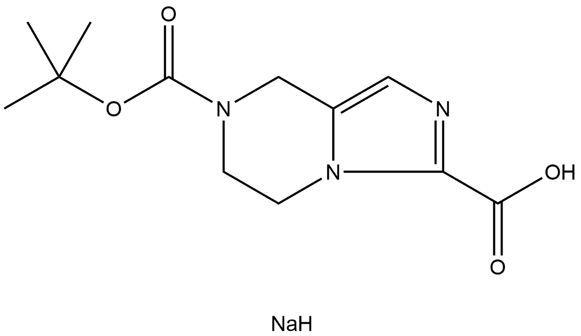 sodium 7-(tert-butoxycarbonyl)-5,6,7,8-tetrahydroimidazo[1,5-a]pyrazine-3-carboxylate结构式