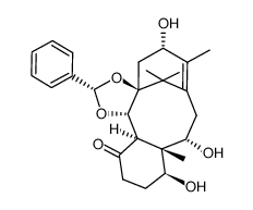 (2S,3aS,5S,9S,9aS,10S,13aR,13bS)-5,9,10-trihydroxy-6,9a,14,14-tetramethyl-2-phenyl-4,5,8,9,9a,10,11,12,13a,13b-decahydro-13H-3a,7-methanobenzo[3,4]cyclodeca[1,2-d][1,3]dioxol-13-one结构式