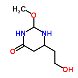 6-(2-Hydroxyethyl)-2-methoxytetrahydro-4(1H)-pyrimidinone结构式