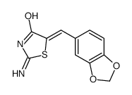 (5E)-2-Amino-5-(1,3-benzodioxol-5-ylmethylene)-1,3-thiazol-4(5H)- one Structure