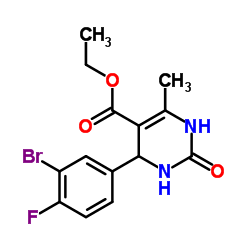 ethyl 4-(3-bromo-4-fluorophenyl)-6-methyl-2-oxo-1,2,3,4-tetrahydropyrimidine-5-carboxylate结构式