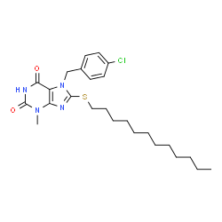 7-(4-chlorobenzyl)-8-(dodecylsulfanyl)-3-methyl-3,7-dihydro-1H-purine-2,6-dione结构式