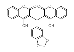 3-[benzo[1,3]dioxol-5-yl-(2-hydroxy-4-oxo-chromen-3-yl)methyl]-2-hydroxy-chromen-4-one结构式