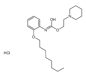 2-piperidin-1-ium-1-ylethyl N-(2-octoxyphenyl)carbamate,chloride Structure