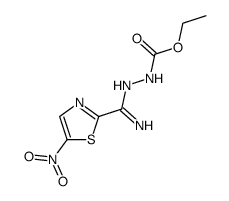 N'-[Imino-(5-nitro-thiazol-2-yl)-methyl]-hydrazinecarboxylic acid ethyl ester结构式