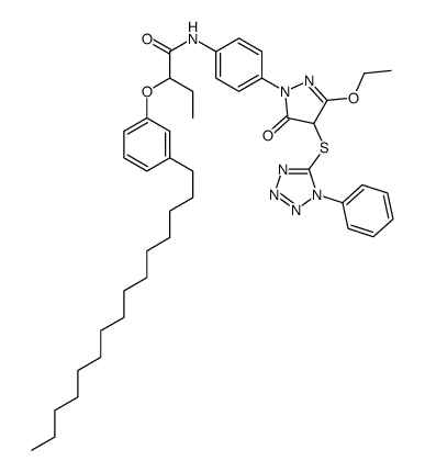 N-[4-[[3-Ethoxy-4,5-dihydro-5-oxo-4-[(1-phenyl-1H-tetrazol-5-yl)thio]-1H-pyrazol]-1-yl]phenyl]-2-(3-pentadecylphenoxy)butanamide structure