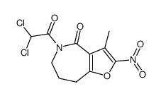 5-dichloroacetyl-3-methyl-2-nitro-5,6,7,8-tetrahydro-furo[3,2-c]azepin-4-one结构式