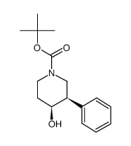 (3R,4S)-4-hydroxy-3-phenyl-1-piperidinecarboxylic acid tert-butyl ester结构式