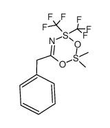 6-benzyl-2,2-dimethyl-4,4-bis-trifluoromethyl-4H-2λ4,4λ4-[1,3,2,4,5]dioxadithiazine结构式