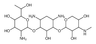5-amino-6-[4,6-diamino-3-[3,5-dihydroxy-4-(methylamino)oxan-2-yl]oxy-2-hydroxycyclohexyl]oxy-2-(1-hydroxyethyl)oxane-3,4-diol Structure