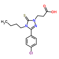 3-[4-Butyl-3-(4-chlorophenyl)-5-thioxo-4,5-dihydro-1H-1,2,4-triazol-1-yl]propanoic acid图片