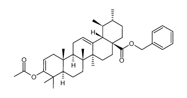 benzyl (1S,2R,4aS,6aS,6bR,8aR,12aR,12bR,14bS)-10-acetoxy-1,2,6a,6b,9,9,12a-heptamethyl-1,3,4,5,6,6a,6b,7,8,8a,9,12,12a,12b,13,14b-hexadecahydropicene-4a(2H)-carboxylate结构式