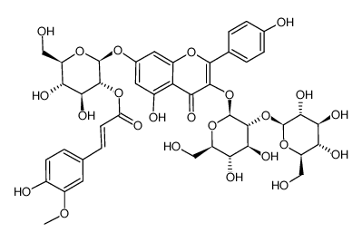 3-O-β-sophorosyl-7-O-β-D-(2-O-feruloyl)glucosylkaempferol Structure