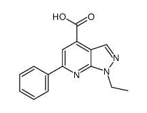 1-ethyl-6-phenyl-1H-pyrazolo[3,4-b]pyridine-4-carboxylic acid Structure