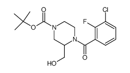 tert-butyl 4-(3-chloro-2-fluorobenzoyl)-3-(hydroxymethyl)piperazine-1-carboxylate Structure