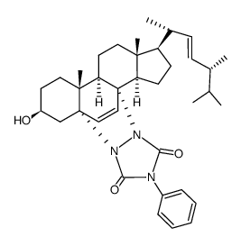 3β-hydroxy-3',5'-dioxo-4'-phenyl-5,8(1',2')-1',2',4'-triazolidino-5α,8α-ergosta-6,22-diene Structure