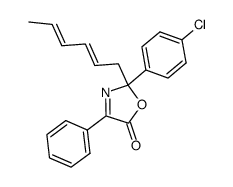 (E,E)-2-(4-Chlorphenyl)-2-(2,4-hexadienyl)-4-phenyl-5(2H)-oxazolon结构式