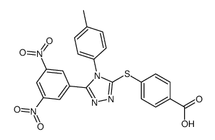 4-[[5-(3,5-dinitrophenyl)-4-(4-methylphenyl)-1,2,4-triazol-3-yl]sulfanyl]benzoic acid结构式