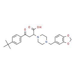 2-[4-(1,3-BENZODIOXOL-5-YL)PIPERAZINO]-4-[4-(TERT-BUTYL)PHENYL]-4-OXOBUTANOIC ACID结构式