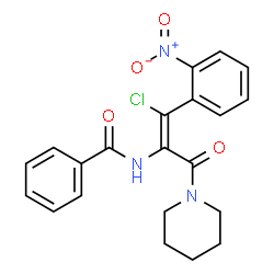 (Z)-N-(1-氯-1-(2-硝基苯基)-3-氧代-3-(哌啶-1-基)丙-1-烯-2-基)苯甲酰胺图片