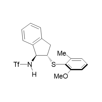 N-[(1S,2S)-2,3-Dihydro-2-[(2-methoxy-6-methylphenyl)thio]-1H-inden-1-yl]-1,1,1-trifluoromethanesulfonamide structure