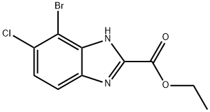 7-溴-6-氯-1H-苯并[d]咪唑-2-羧酸乙酯结构式