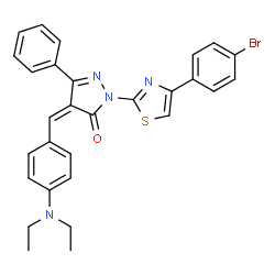 2-[4-(4-bromophenyl)-1,3-thiazol-2-yl]-4-[4-(diethylamino)benzylidene]-5-phenyl-2,4-dihydro-3H-pyrazol-3-one picture