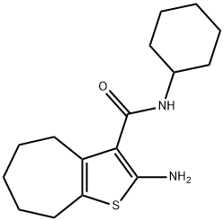 2-amino-n-cyclohexyl-5,6,7,8-tetrahydro-4h-cyclohepta[b]thiophene-3-carboxamide structure