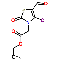 Ethyl (4-chloro-5-formyl-2-oxo-1,3-thiazol-3(2H)-yl)acetate structure