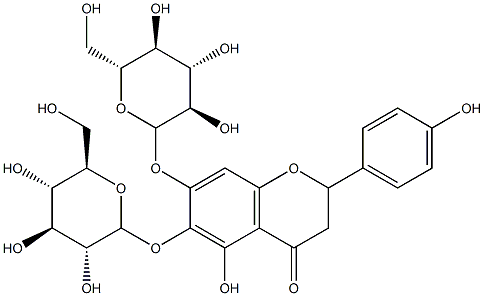 (2S)-6,7-Bis(β-D-glucopyranosyloxy)-2,3-dihydro-5-hydroxy-2-(4-hydroxyphenyl)-4H-1-benzopyran-4-one structure