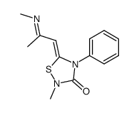 2-methyl-5-(2-methylimino-propylidene)-4-phenyl-[1,2,4]thiadiazolidin-3-one Structure