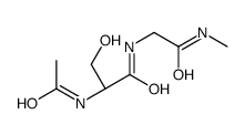 (2S)-2-acetamido-3-hydroxy-N-[2-(methylamino)-2-oxoethyl]propanamide结构式