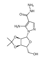 5-amino-1-((3aR,4R,6R,6aR)-6-(hydroxymethyl)-2,2-dimethyltetrahydrofuro[3,4-d][1,3]dioxol-4-yl)-1H-pyrazole-4-carbohydrazide Structure