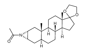 1'-acetyl-2β,3β-dihydro-5α-androst-2-eno[2,3-b]azirin-17-one ethylene acetal Structure