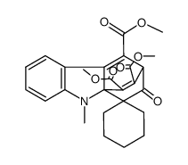 trimethyl 9-methyl-2-oxo-1,23,9a-tetrahydro-3,9a-ethenocarbazole-1-spirocyclohexane-4,10,11-tricarboxylate结构式