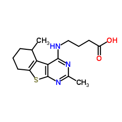 4-(2,5-DIMETHYL-5,6,7,8-TETRAHYDRO-BENZO[4,5]-THIENO[2,3-D]PYRIMIDIN-4-YLAMINO)-BUTYRIC ACID结构式