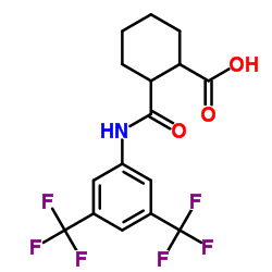 2-(N-(3,5-BIS(TRIFLUOROMETHYL)PHENYL)CARBAMOYL)CYCLOHEXANECARBOXYLIC ACID structure