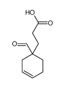 3-(1-formylcyclohex-3-en-1-yl)propanoic acid Structure