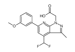 1H-Pyrazolo[3,4-b]pyridine-1-acetic acid, 4-(difluoromethyl)-6-(3-methoxyphenyl)-3-methyl structure