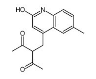 3-[(6-methyl-2-oxo-1H-quinolin-4-yl)methyl]pentane-2,4-dione结构式