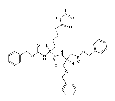 N-(Nα-benzyloxycarbonyl-Nω-nitro-L-arginyl)-L-aspartic acid dibenzyl ester结构式